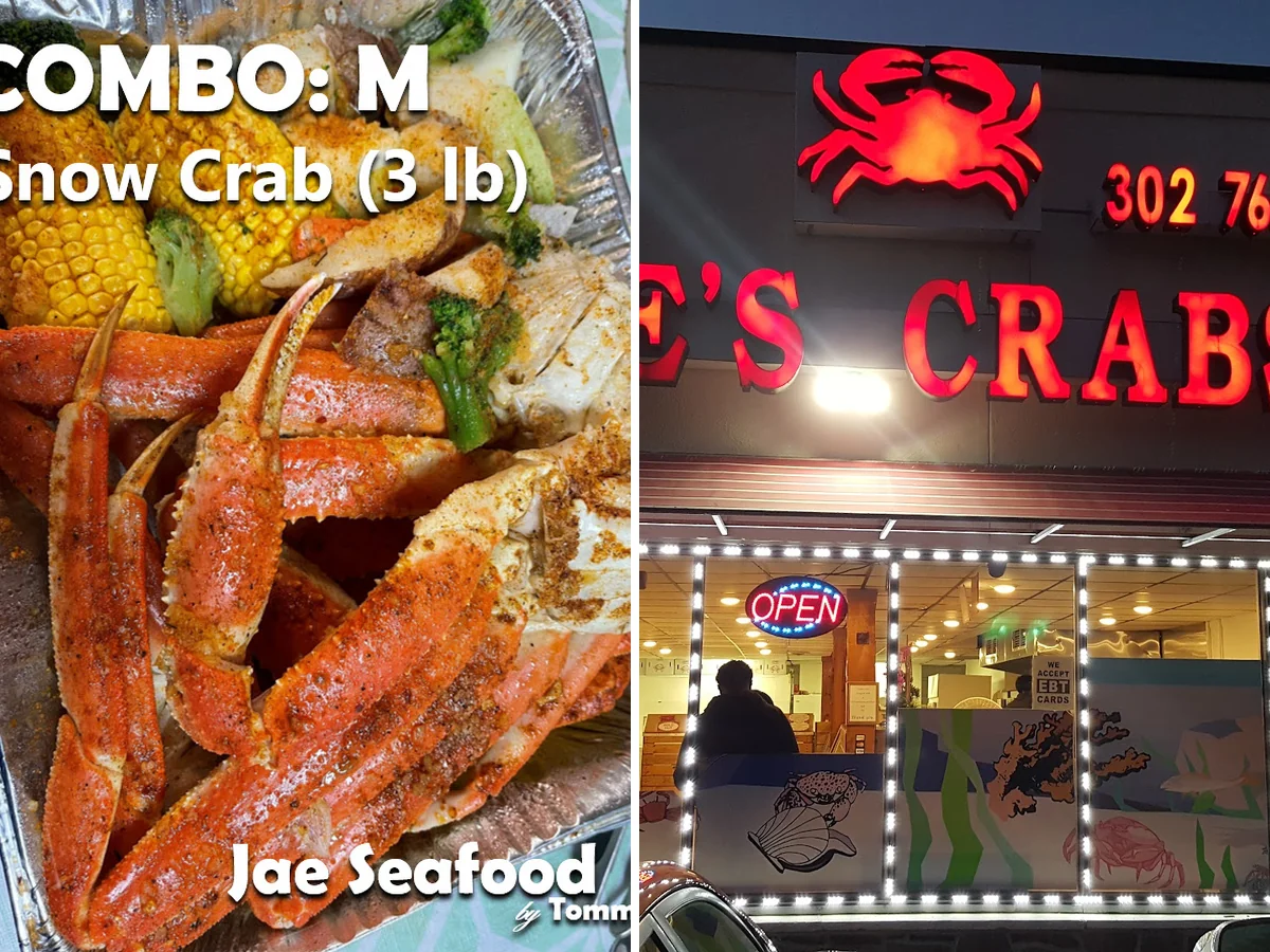 Crab legs served with seasoned sides.